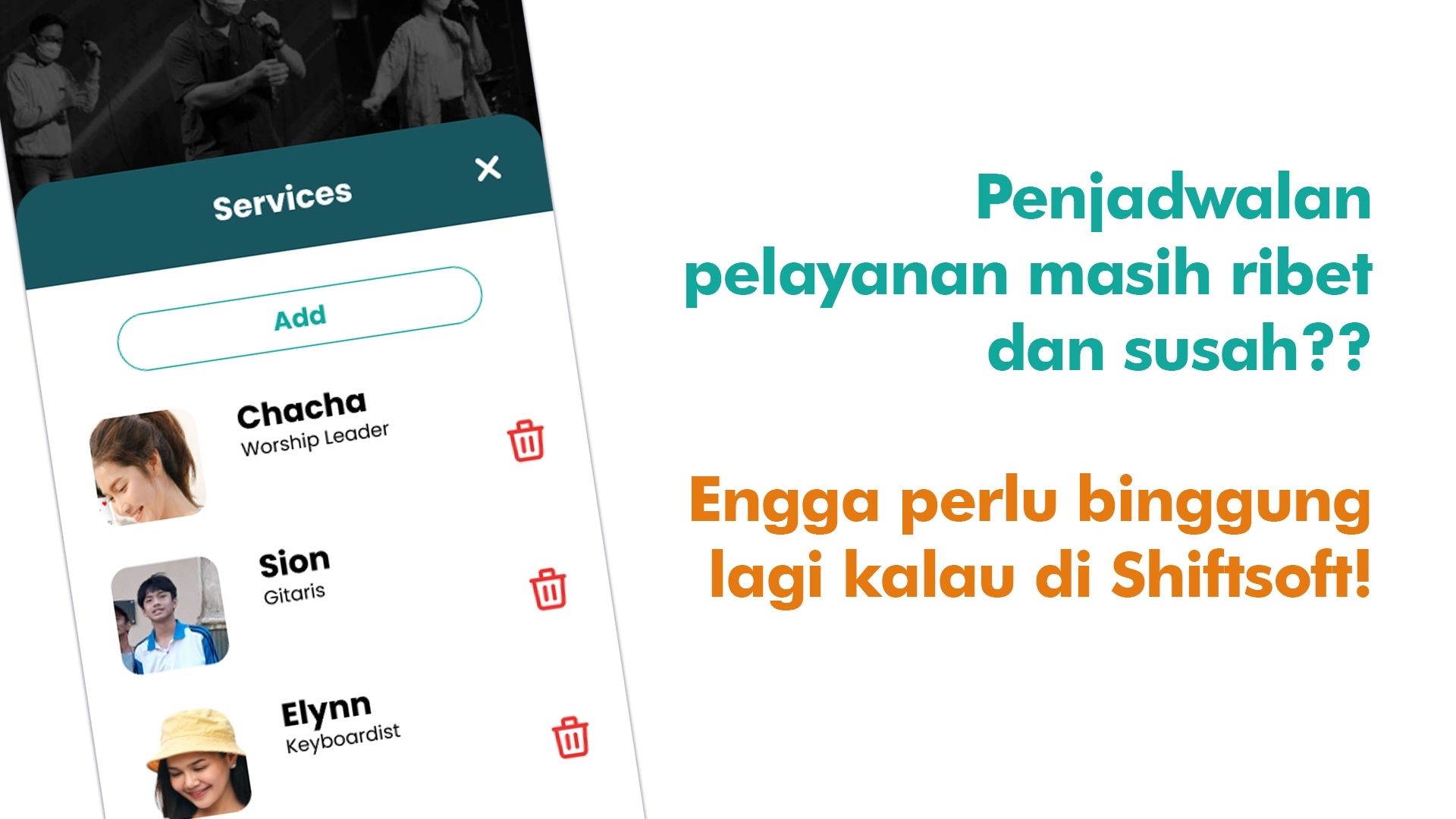 Penjadwalan pelayanan masih ribet dan susah? Engga perlu binggung lagi kalau di Shiftsoft!