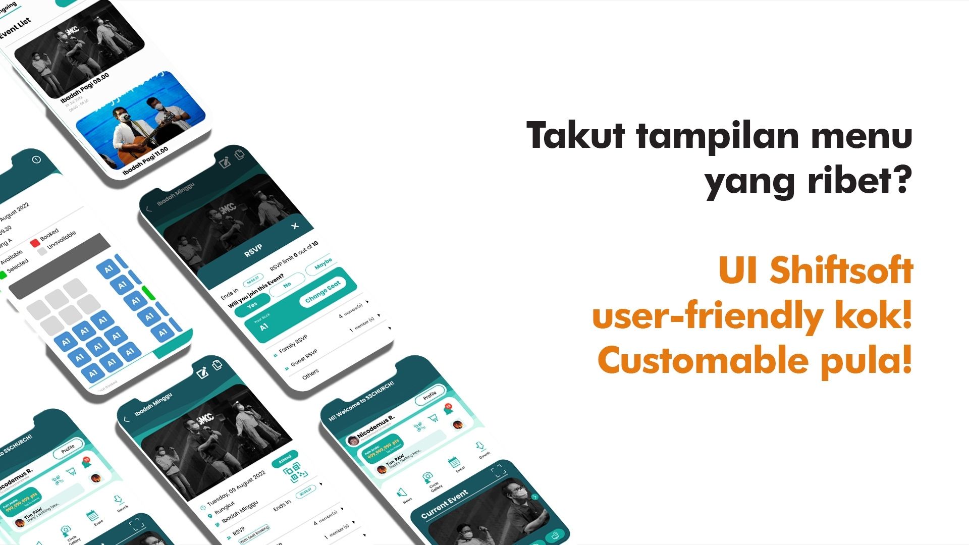 Takut tampilan menu yang ribet? UI Shiftsoft user-friendly kok! Customable pula!