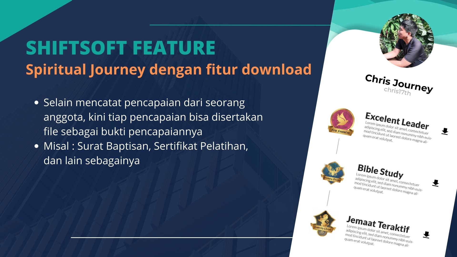 Spiritual Journey dengan fitur download