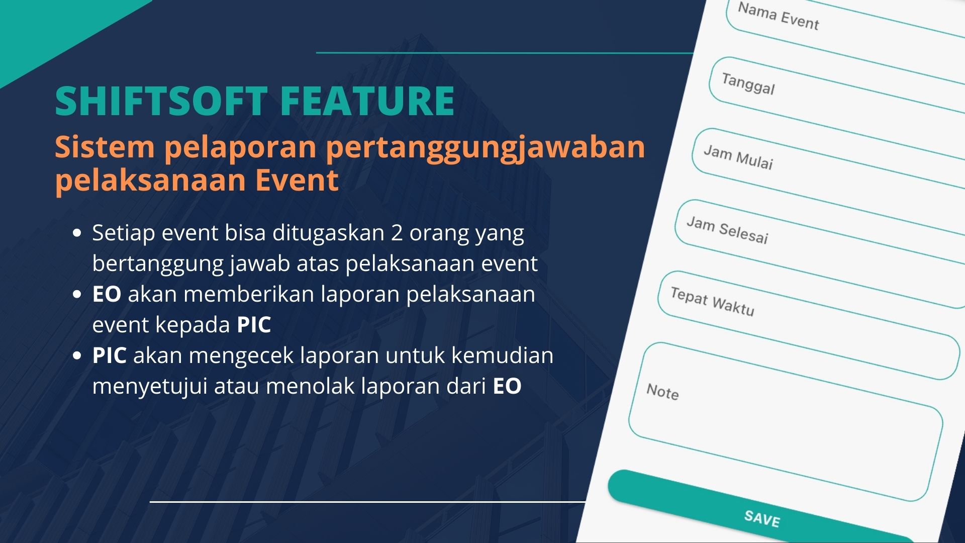 Sistem pelaporan pertanggungjawaban pelaksanaan Event