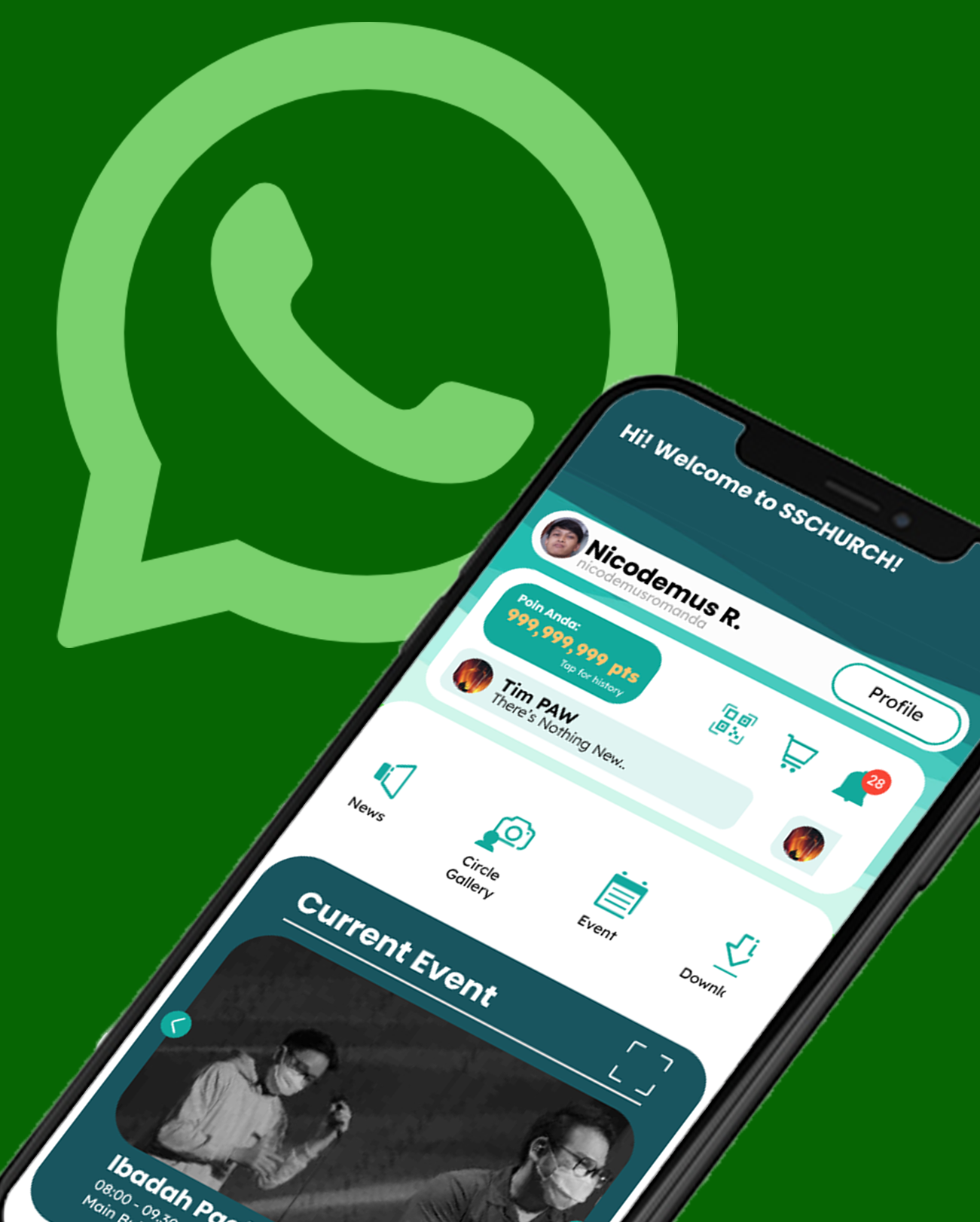 INFO GEREJA, LANGSUNG MASUK WHATSAPP JEMAAT!